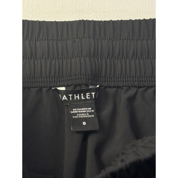 Athleta Black Midi Skirt Elastic Waist Drawstring Pockets Size 0 Athleisure - Picture 3 of 7
